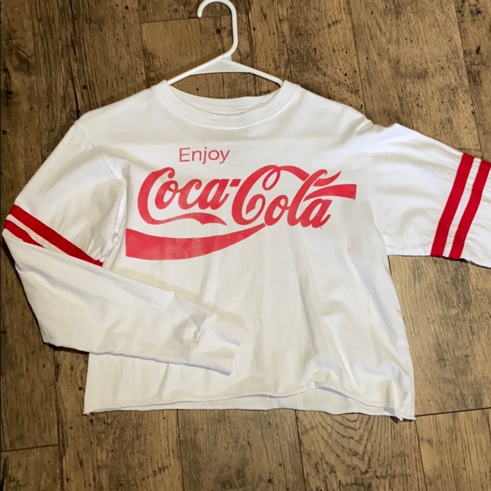 “Enjoy Coca-cola” long sleep crop